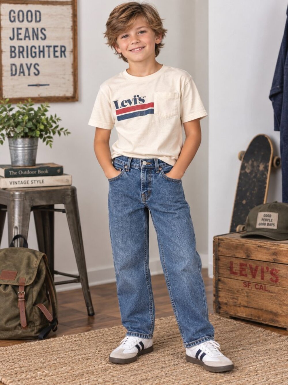 Levi’s 550 Denim Jeans Boys 11R Relaxed Tapered Medium Wash